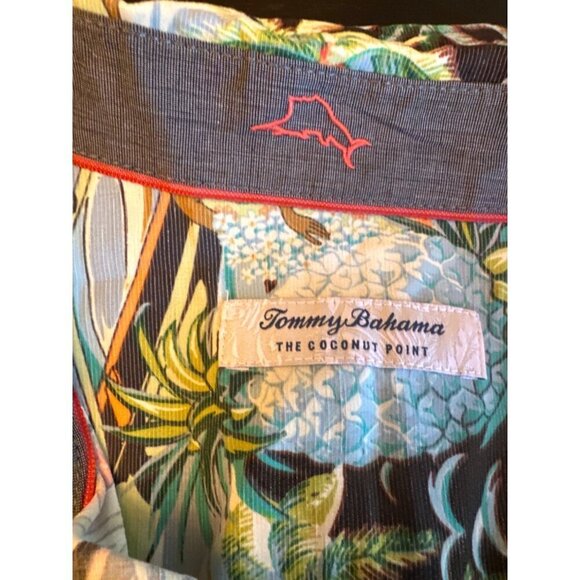 Tommy Bahama Hawaiian Hula Girl Shirt L Tencel/Polyester Size Large - Picture 3 of 7